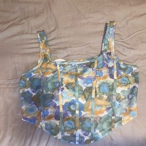 Floral print Asymmetrical Tank Top